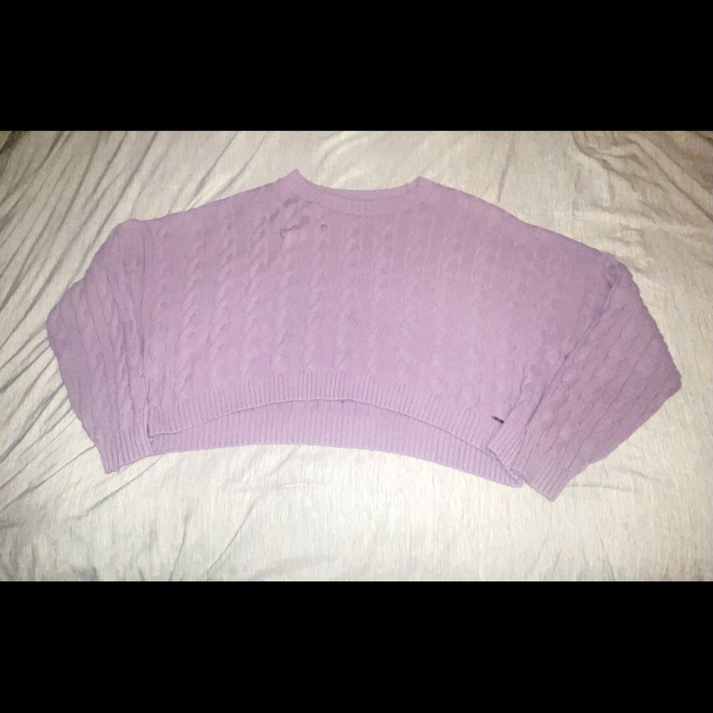 Hollister Lavender Cable Knit Crop Sweater
